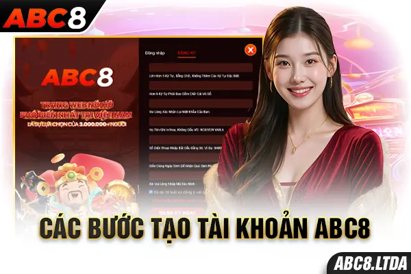 Các bước tạo tài khoản abc8