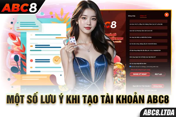 Một số lưu ý khi tạo tài khoản abc8